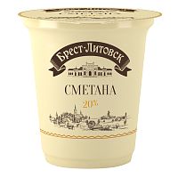 Сметана "Брест-Литовск" мдж 20 % пс/с 300 г/12 шт