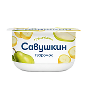 Паста тв. "Савушкин" груша-банан 3,5% п/ст 120 г/8 шт.