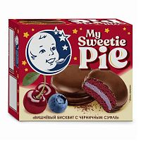Бисквит My sweetie Pie с ароматом вишни с молочным суфле с наполнителем "ЧЕРНИКА" 60 гр/6 шт