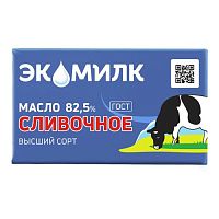 Экомилк Масло Сливочное 180г/30 шт., 82,5% фольга  "Экомилк"