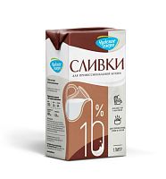 Сливки питьевые 1л 10% мдж ТМ "Чудское озеро" ультрапаст/12шт