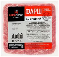 Фарш Домашний "Мясоделов" 0,5 кг.шт. лоток в/у короб (м) ЧМК зам. (4)