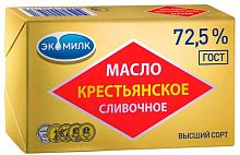 Экомилк Масло "Крестьянское" 72,5 %. Высший сорт. 160 г./13 шт фольга