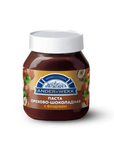 Паста орехово-шоколадная с фундуком, "Ander&Wekk", 350 г